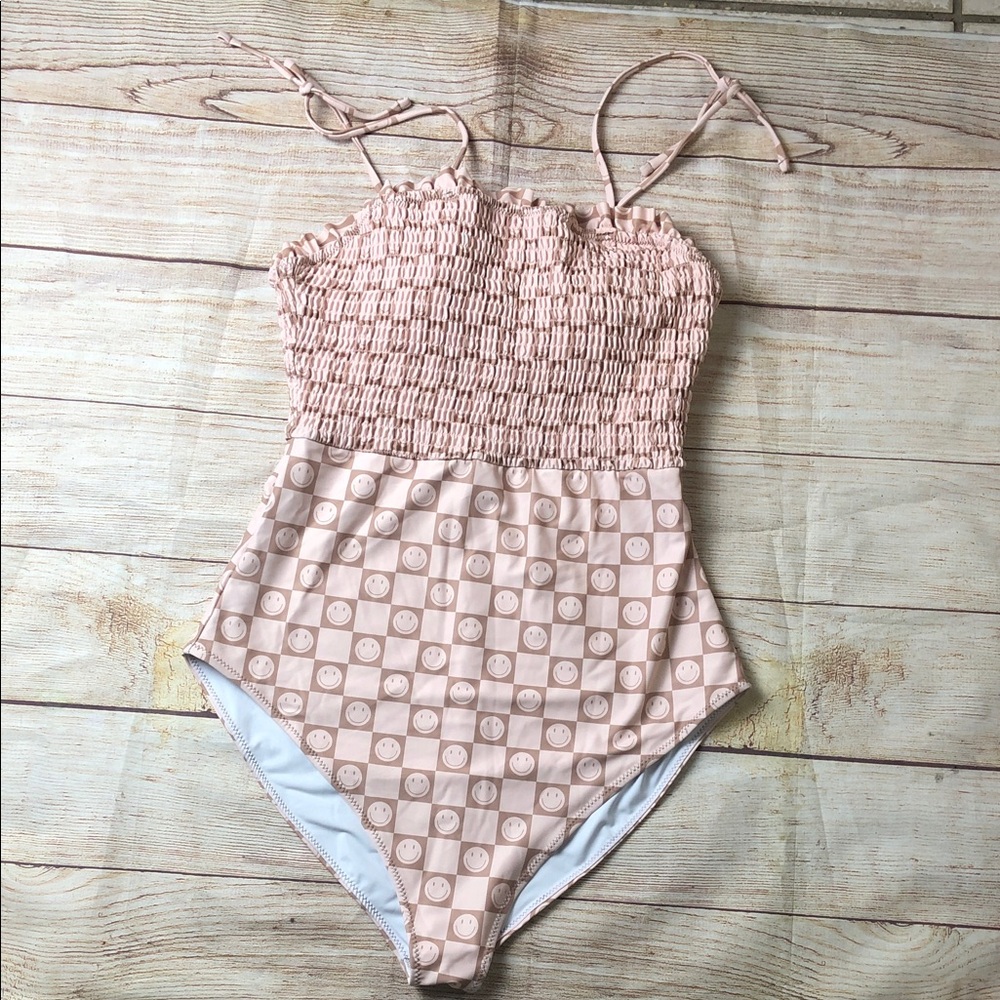 aziel & Luca smilie face Patterned One‎ Piece Swimsuit